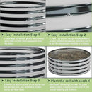 2PCS 2x2x1FT Galvanized Raised Garden Bed Kit,Vegetable Boxes-Round Metal Flower Box,Large Planter Raised Beds Outdoor Garden for Planting,Fruit,Herb-Sliver by GreenHaven Gardens