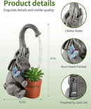 iStatue Solar Elephant Figurine with Succulent Plant Pot - 11'' Hand-Painted Lifelike Resin Lawn Ornaments Statue for Yard Art Garden Decor Gifts (Elephant) by GreenHaven Gardens