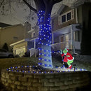 QITONG 4 Pack Blue and White Solar Fairy Lights, Each 33ft 100 LED String Light, 8 Modes Silver Wire Solar Twinkle Lighting for Tree Garden Yard Christmas by GreenHaven Gardens
