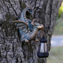 Dragon Solar Garden Statue - Gothic Outdoor Wall Hanging Decor with Solar Light, Fantasy Dragon Figurine for Patio, Yard, or Tree - Unique Whimsical Gift for Adults, Men & Women by GreenHaven Gardens
