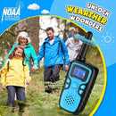 Wishouse Walkie Talkies for Kids Rechargeable Long Range,Xmas Birthday Gift for 4 5 6 7 8 9 Year Old Boys Girls,Hiking Gear Camping Games Cool Toys with NOAA,SOS Siren,Lamp,Lanyards,Easy to Use,4 Pack by TinyTreasures Baby Boutique