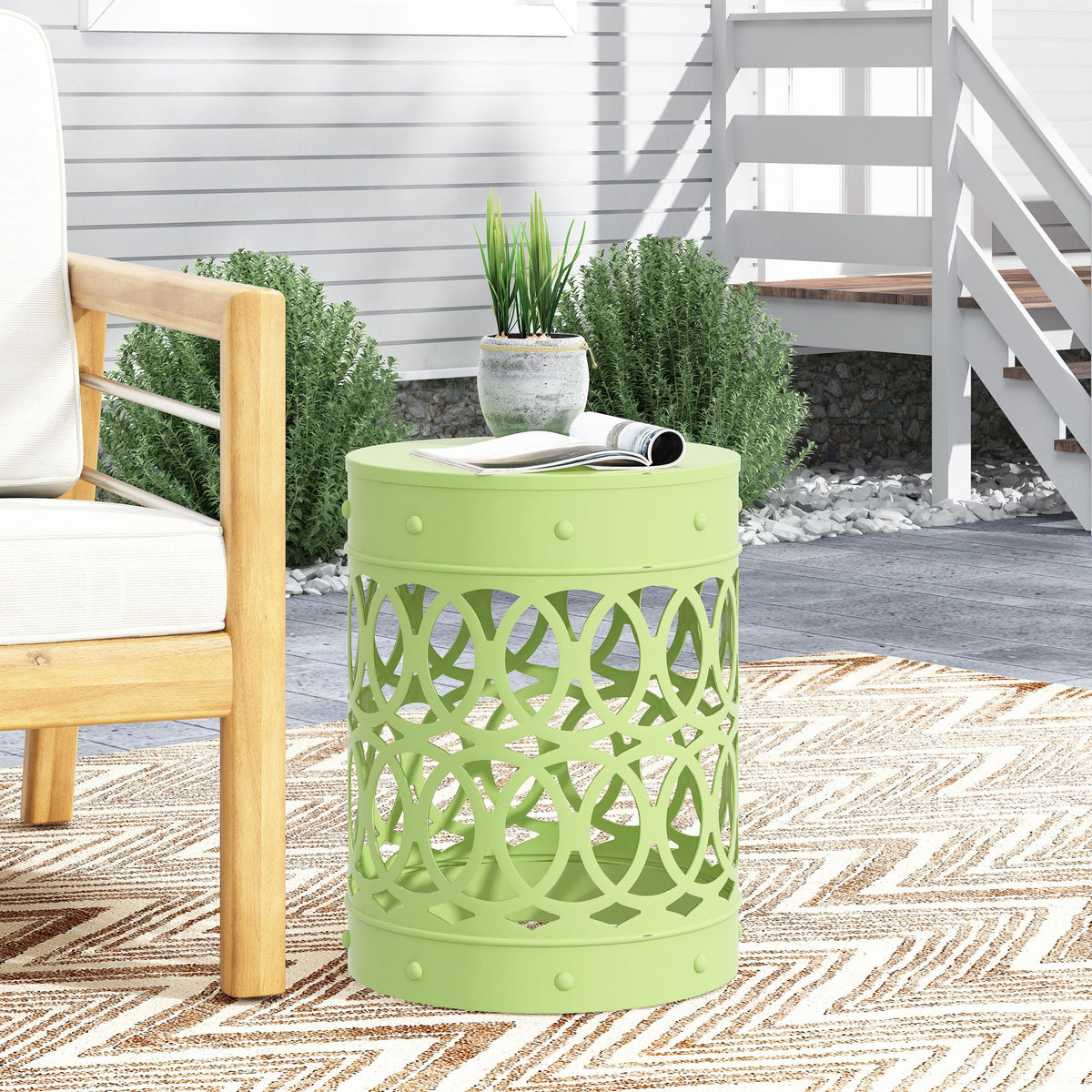 Outdoor Metal Large End Table, Modern Design, photo 27 of 40