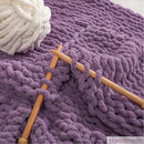 WESHIONGOO Chunky Knit Blanket Throw Knitted Throw Blankets for Couch Bed Fluffy Soft Blanket with Jumbo Chenille Yarn Thick 100% Handmade (Purple, 50"×60") by CozyNest Decor