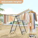 APEXCHASER Clothes Drying Rack Foldable, Metal Laundry Drying Rack with Height Adjustable Rails, Ultra Thin Drying Rack Clothing Towel Sweater Shoe for Indoor Outdoor, Gullwing Clothes Airer, Black by TinyTreasures Baby Boutique