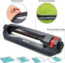 Eden Metal Adjustable 6-Pattern Rotary Gear Drive Garden Sprinkler Bundle with Oscillating Sprinkler for Yard by GreenHaven Gardens