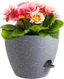12 inch Large Self Watering Pots, Plant Pots with Mesh Drainage Holes for Indoor Outdoor Plants, Plastic Planters with Deep Reservoir for Garden House Flower Plants, Speckled Grey by GreenHaven Gardens