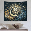 HZOHNAGO Sun Moon Tapestry Boho Golden Stars Pattern Printed Wall Tapestry Wall Hanging for Bedroom Living Room Dorm 60" W x 50" H by CozyNest Decor