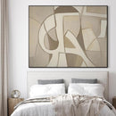 SIGNWIN 36"x46" Extra Large Framed Wall Art Neutral Abstract Geometric in Mid-Century Style, Retro-Inspired Design for Home Living Room Bedroom Decor (Frame Assembly Required) by CozyNest Decor