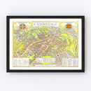 Vintage Map of Cambridge, England 1929