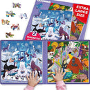 QUOKKA Magnetic Toddler Puzzles Ages 4-6 - 2x48 Travel Puzzles Games for Kids 3-5 Years Old - Activities Car Toy for Boys and Girls 2-4 yo - Polar & Jungle Animals Learning Magnet for Road Trip by TinyTreasures Baby Boutique