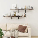 Heimlove Deep Floating Shelves for Wall, 12 Inch Deep Floating Shelves Set of 3, 16W x 12D Wood Wall Shelves, Wide Wood Shelves with Metal Bracket for Living Room, Kitchen, Office, Bedroom - Grey by CozyNest Decor