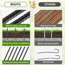 24 inches J Hook Rebar Stakes (16-Pack), Extra Long Garden Stakes with Chisel Point End Steel Rebar Ground Stakes for Tent Chain Link Fence and Outdoor Decorations Black Coated by CozyNest Decor