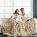 Cozy Bliss Faux Fur Throw Blanket for Couch, Fuzzy Soft Plush Thick Bubble Blanket for Sofa Bedroom Living Room, 60 * 80 Inches Beige by CozyNest Decor