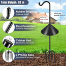 Gtongoko Bird Feeder Pole Squirrel Proof 92 Inch Shepherds Hook for Outdoor with Squirrel Baffles Adjustable Heavy Duty with 7 Prongs Base for Hanging Plants, Bird Feeders, Black by CozyNest Decor