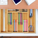 VaeFae Bamboo Drawer Organizer, Expandable Silverware Drawer Organizer, Cutlery Tray with Dividers for Kitchen Utensils, Medium by CozyNest Decor