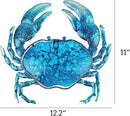 John's Studio Crab Wall Decor Outdoor Metal Bathroom Hanging Art Glass Blue Ocean Theme Decorations for Home, Pool and Patio by GreenHaven Gardens