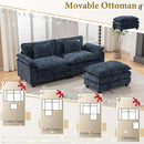 URRED Modular Sectional Sofa Comfy Cloud Couch, Modern Chenille Sofa Sleeper Deep Seat Couches with Ottoman/Pillows for Living Room (Blue, 82.6''- L Shape) by CozyNest Decor