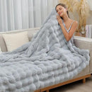 UKELER Ultra Soft Throw Blanket Grey Fluffy Blankets & Throws Faux Fur Blanket for Couch, Bed, Sofa Cozy Plush Warm Thick Velvet Blanket for Women, Men 50''x60'' by CozyNest Decor