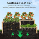 VIVOSUN 3-Tier 3-Grid Wooden Raised Garden Bed, 42.5 x 34.5 x 15 Inches, Outdoor Elevated Wood Planter Box with Screwdriver for Gardens, Patios, Backyards, Balcony and Outdoors by GreenHaven Gardens
