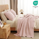 PHF 100% Cotton Waffle Weave Throw Blanket, Soft Lightweight Breathable Cozy Summer Throws for Couch Bed Sofa, Luxury Aesthetic Woven Blanket for Home Decor & Office, 50"x60", Pink/Mauve by CozyNest Decor