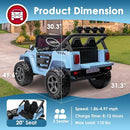 24V 2 Seater Ride On Truck with Remote Control 4WD Electric Car for Kids Ride On Car Battery Powered Ride On Toy Car with Music Player, LED Lights, Bluetooth, Rear Shock Absorber, Gray Blue by TinyTreasures Baby Boutique