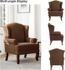 Accent Chair, High Back Upholstered Armchair with High Resilience Sponge & Wood Legs, Mid-Century Modern Comfy Single Sofa Reading Chairs for Living Room, Bedroom (Brown, Set of 1) by CozyNest Decor