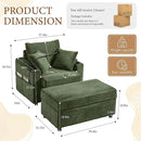 Accent Chair with Storage Ottoman Upholstered Living Room Chairs for Reading Chair with Chaise Lounge Chairs Indoor, Comfortable Armchair for Bedroom by CozyNest Decor