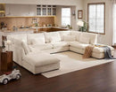 Oversized Modular Sofa, Extra Deep Cloud Corduroy Sectional Couch with Ottoman Chaise, Fluffy Chenille 8 Seater Couch Bed for Living Room, Villa (Sofa Bed 8 Seater, Corduroy White) by CozyNest Decor