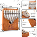 Finger Piano Kalimba 21 Keys, Calimba, Kalimba 21 Key with Tuning Hammer and Instructions, Sail Away Thumb Piano for Adults and Beginners(Brown) by TinyTreasures Baby Boutique