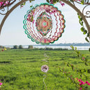 Wind Spinner Mandala Manjusaka Laser Cut Stainless Steel Wind Spinners for Yard and Garden Decoration 3D Kinetic Metal Art Ornament Hanging Wind Sculptures Outdoor Decor Creative Gifts Ideas by GreenHaven Gardens