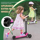 Besrey Kick Scooter for Kids Ages 3-10, 3-Wheel Folding Scooter with Adjustable Height, LED Light Wheels, Extra Wide Deck for Outdoor Activities by TinyTreasures Baby Boutique