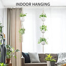 2 Pack Macrame Plant Hanger (49"&72"), Fits 4-8" Pots, 2 Tier+3 Tier Indoor Outdoor Hanging Planter Basket Flower Pot Holder, Boho Home Decor, Ivory (POTS NOT Included) by GreenHaven Gardens