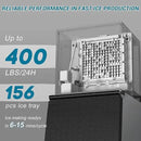 Large Commercial Ice Maker Machine: 500lbs/24H Production, with 350lbs Ice Storage Bucket, 156 Ice Cubes in 6-15 Mins - Stainless Steel Industrial Ice Maker for Restaurant, Bar, Cafe, Commercial Use by CozyNest Decor