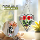 KY&BOSAM Heart Suncatcher Nana Gift for Nana Stain Glass Wind Chime for Window Pressed Flower Between Heart Glass Metal Engraved Charm Gift for Mother's Day Valentine's Birthday Thanksgiving Christmas by GreenHaven Gardens