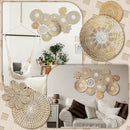 11 Pcs Boho Hanging Wall Basket Decor Handmade Woven Basket Wall Decorative Boho Wicker Baskets Placemats Round Farmhouse Bulrush Art for Rustic Home Decorations Christmas Gift(Fresh) by GreenHaven Gardens