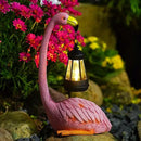 Solar Flamingo Statues for Garden Decor: Outdoor Figurines Sculpture with Lantern for Lawn Patio Yard Balcony - Gifts for Mom Grandma by GreenHaven Gardens