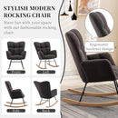 NIOIIKIT Nursery Rocking Chair Teddy Upholstered Glider Rocker Rocking Accent Chair Padded Seat with High Backrest Armchair Comfy Side Chair for Living Room Bedroom Offices (Dark Grey) by TinyTreasures Baby Boutique