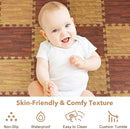 Skyweaver 24 Tiles Soft Non-Toxic Baby Play Mat for Floor EVA Foam Jigsaw Puzzle Play Mat, Interlocking Squares with 0.6inch for Babies, Toddlers & Kids Gym, Nursery, Playroom,Brown by TinyTreasures Baby Boutique