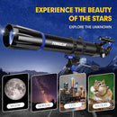 Telescope, 90mm Aperture 800mm-Telescope for Adults & Kids, Professional Refractor Telescopes for Adults High Powered, Beginner-Friendly, Phone Adapter & Stable Stainless Tripod, Portable Carry Bag by TinyTreasures Baby Boutique