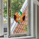 BOXCASA Sunflower Decor Stained Glass Window Hanging,Handmade Art Craft Sun Flower Glass Suncatchers for Window,Tiffany Style Ornament Home Decoration Housewarming Gifts for Mother by GreenHaven Gardens