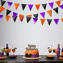 Black Orange Purple Halloween Party Decorations Metallic Fabric Triangle Pennant Banner Flag Bunting Garland for Birthday Baby Shower Bachelorette Trick or Treat Halloween Holiday Party Supplies by GreenHaven Gardens