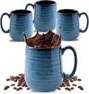 Hasense Coffee Mugs Set of 4, 15 Ounce Porcelain Mug Set with Handle for Morning Coffee Tea and Cocoa, Ceramic Coffee Cups with Beautiful Glaze for Men, Women, Navy by CozyNest Decor