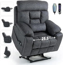 Power Lift Chair Recliners for Elderly with Heated and Massage, 4 Motor Headrest, Lumbar Independent Adjustment Power Lift Recliner with Hidden Cup Holder、Side Pocket、Back Pillow by CozyNest Decor
