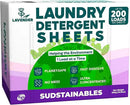 Sudstainables Laundry Detergent Sheets (200 Loads) – Eco-Friendly, Plastic-Free, Zero Waste, Laundry Washing Machines Soap Sheets; Dissolvable, Space-Saving Strips for Travel (Lavender) by CozyNest Decor
