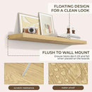 RICHFOCUS 40Inch Floating Shelves for Wall 2 Pack Shelves for Bedroom|Kitchen|Bathroom Wall Mounted Rustic Wood Floating Shelf with Invisible Brackets for Books|Storage|Decor, Oak by CozyNest Decor