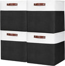 13x13 Cube Storage Bins, Collapsible Fabric Storage Box, 4 Pack Closet Baskets with Handles for Organizing, Shelf, Toys, Clothes, Home, Office, Nursery (Black&White) by TinyTreasures Baby Boutique
