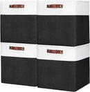 13x13 Cube Storage Bins, Collapsible Fabric Storage Box, 4 Pack Closet Baskets with Handles for Organizing, Shelf, Toys, Clothes, Home, Office, Nursery (Black&White) by CozyNest Decor