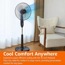 Amazon Basics 16" Pedestal Fan with Remote, Floor Fan, Standing Fan for Bedroom, Living Room, Office, with 3 Speeds, 3 Modes, Timer, Dual-Layered Blades, Adjustable Height, Tilt Head, 60W, Black by CozyNest Decor
