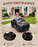 12V Licensed Ram 1500 Ride on Toy for Kids, Toddler Ride on Pickup Truck with Parent Remote Control, Electric Car for Kids with Truck Bed Storage, 3 Point Safety Belt (Black) by TinyTreasures Baby Boutique