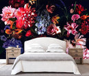 WFBHUA-Dark Floral Wallpaper Watercolor Pink and Blue Flower Wall Mural for Bedroom (Not Peel and Stick) by CozyNest Decor